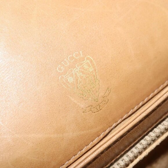 GUCCI Micro GG Canvas Shoulder Bag Beige Gold Auth 136082 - Picture 13 of 16